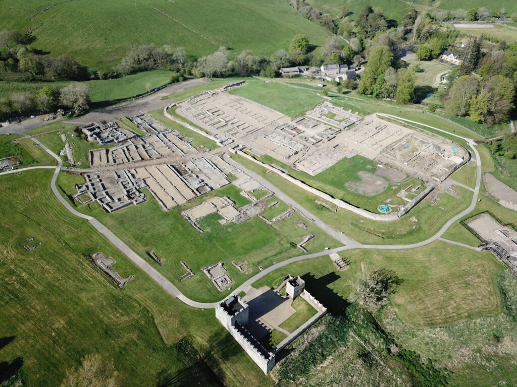 Aerial image of Roman Vindolanda taken in 202