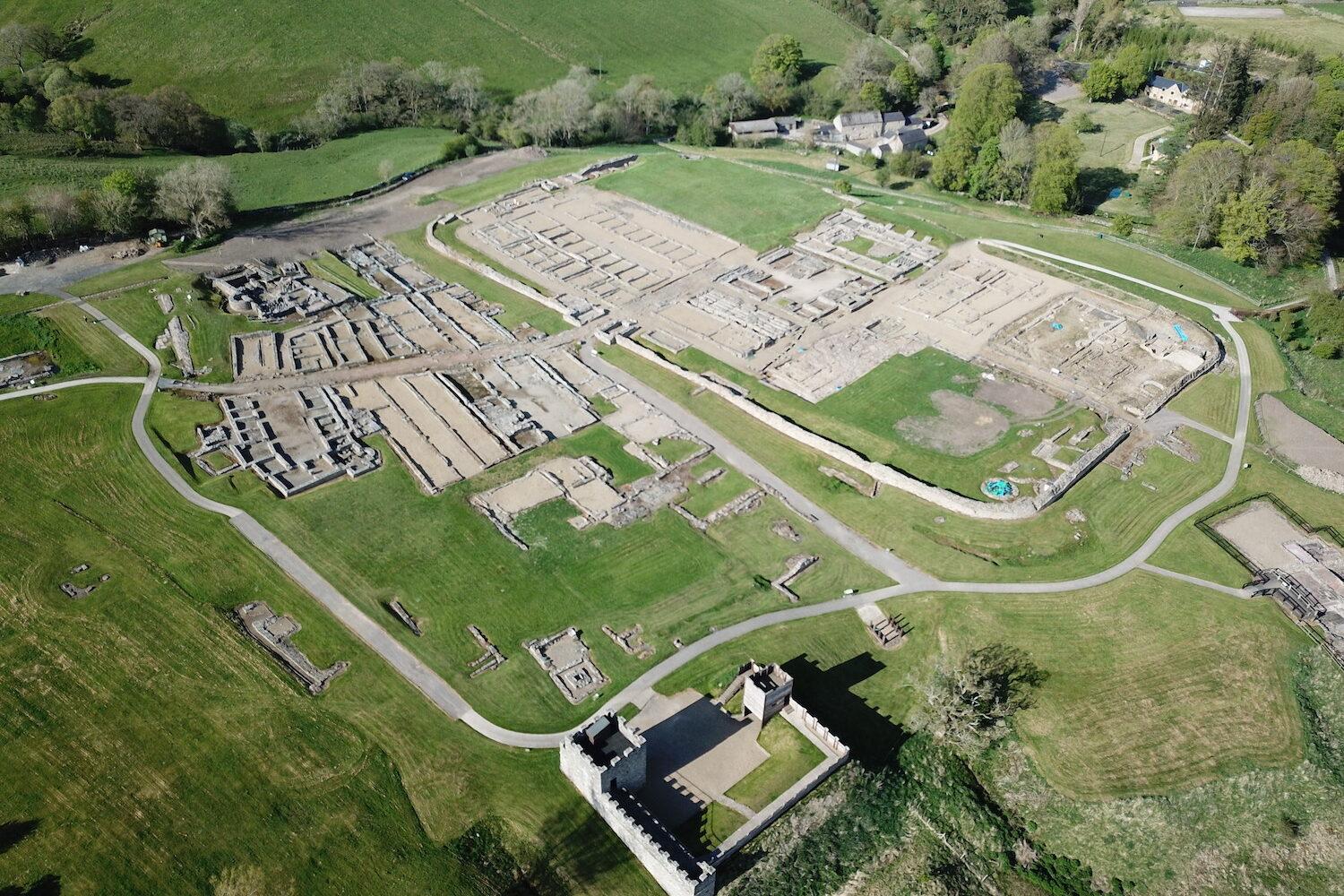 Aerial image of Roman Vindolanda taken in 202